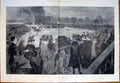Original Old Antique Print University Boat Race Oxford Cambridge Thames 1901