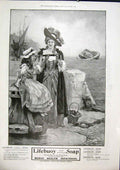Original Old Antique Print Lifebuoy Soap Pier Advert Advertisment 1901 Victorian