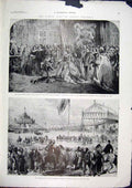 Old Antique Print Windsor Castle Throne Room India Delhi Star Queen 1901 20th