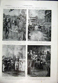 Old Antique Print Army Parliament People Kensington Wolbrook Norris 1901 20th