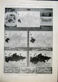Original Old Antique Print Russian Advance Asia Russia Harper History Map
