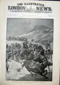 Original Old Antique Print War Russian Artillery Manchuria Russian 1904 20th