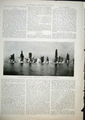 Original Old Antique Print Mine Naval War Explosion Navy 1904 20th Century