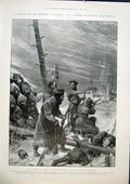 Original Old Antique Print Transport Line Railway Manchuria Cossack Harbin 1904