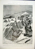 Original Old Antique Print Siberian Steppes Russian Bivouac Lake Baikal 1904