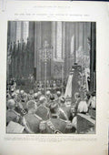 Old Antique Print Westminster Abbey Memorial Marlborough Duke Cambridge