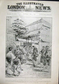 Original Old Antique Print Japan Tokio Tokyo War Street Japanese 1904 20th