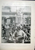 Original Old Antique Print Hobson Jobson Hindoo Celebration Easter London Dock