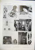 Original Old Antique Print Telephone Sea Submarine Signals Gray Mundy 1904 20th
