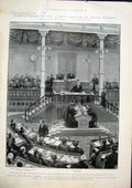Original Old Antique Print War Debate Japan Parliament Tokyo Tokio 1904 20th
