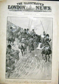Original Old Antique Print Kitchen Travelling Russian Cart Troops 1904 20th