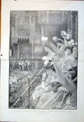 Old Antique Print Parliament House Lords King London Peeress Gallery 1904 20th