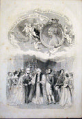 Original Old Antique Print Marriage Wedding Princess Augusta Duke Mecklenburgh