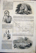 Original Old Antique Print Teetotal Festival Roche Abbey Dantan Kayat Panama