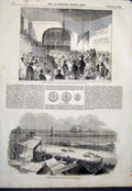 Old Antique Print Corn Exchange Dublin Repeal Buttons Yarmouth Races Race