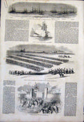 Original Old Antique Print St Vincent Review Carbineers Notre Dame Paris France