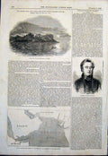 Old Antique Print Africa Cape Guadafuui Portrait Bright Map Chart Memnon
