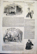 Original Old Antique Print Fitzwilliam Museum Cambridge Princess'S Theatre 1843