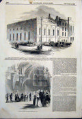 Old Antique Print Conciliation Hall Dublin Ireland Law Court Westminster