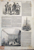 Original Old Antique Print Santa Anna Mexico Hughes O'Connell Church Islington