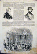 Original Old Antique Print Denman Duncombe Buckingham Palace Yellow Drawing Room