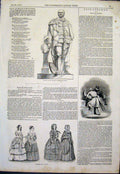 Original Old Antique Print Statue Duke Sussex Baily Fashion Fitz-Stephen Sailor