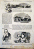 Old Antique Print Pitmen Northumbelrand Durham Coal Mine Dalton Horse Van