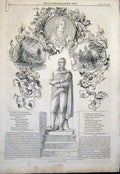Old Antique Print Statue Burns Flaxman Festival Ayr Arch Brig Doon Wilson