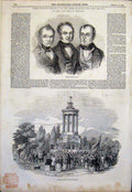 Original Old Antique Print Burns Festival Doon Procession Scotland Poet 1844