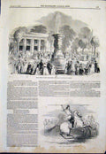 Original Old Antique Print Mount Edgecumbe Bazaar Italian Gardens Tartar Sier