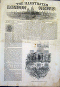 Original Old Antique Print O'Connell Merrion-Square Dublin Ireland 1844 19th