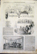 Original Old Antique Print Queen Scotland Woolwich Royal Yacht Ocean Ship 1844