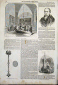 Old Antique Print Chamberlain Guilhall Alderman Brown Sceptre Seal Church