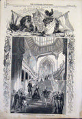 Old Antique Print French King Windsor Castle Queen Victoria Philippe 1844 19th