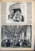 Original Old Antique Print Order Garter Queen Banquet St George'S Hall London