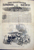Old Antique Print Char-A-Banc Queen King French Horse Cariage London 1844 19th