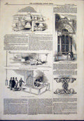 Old Antique Print Bell Bells Chime Chimes Venetian Window Royal Exchange