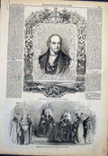 Old Antique Print Portrait Gibbs Mayor London Knight Brass Ceremony 1844 19th
