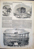 Antique Old Antique Print ham Lower House Mill Bonner'S Hall Birkenhead Docks 01MAA1