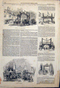 Original Old Antique Print Burghley Weldon Kettering Arch Stamford 1844 19th