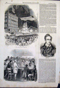 Old Antique Print New York Torch Light Procession Lamartine Election 1844 19th