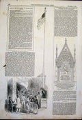 Old Antique Print Polling New York America Monument Leicester Church 1844 19th