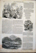 Old Antique Print New York Vanguard Steamer Lighthouse Oak Penshurst 1844 19th