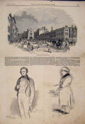 Original Old Antique Print Market Place Shresbury Portrait Mulready Etty Painter