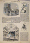 Original Old Antique Print Opera Drury Lane Theatre Manchester Crowquill Sketch