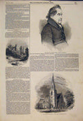 Old Antique Print Portrait Earl Spencer Framlingham Castle Church Swindon