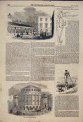 Original Old Antique Print Hutchinson'S Market Aldgate Railway Chapel Leicester
