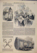 Original Old Antique Print St Bene'T'S Fink Church Bishop Oxford Bow Cowes Keys