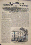 Original Old Antique Print Robert Peel Residence Whitehall Gardens London 1845