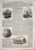 Original Old Antique Print Archeological Institute Ouse Bridge Micklegate York